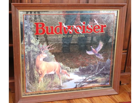 Vintage Budweiser Beer Sign Measures Approximately 34 Inches X 30 Inches