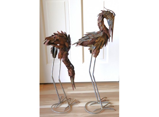 Metal Bird Sculptures, Great For Your Lawn Or Garden!