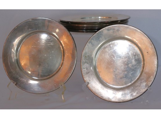 Set Of 8 European 800 Silver Plates Measuring Approximately 6.5-Inch Diameter