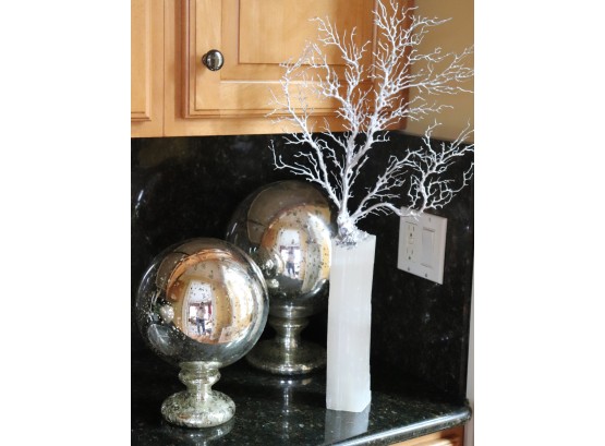 Natural Stone With Painted Coral Includes Decorative Antiqued Finish Globe Dcor