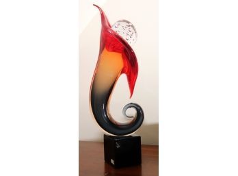 Vetro Artistico Murano Glass Sculpture Large Piece Signed By The Artist On The Bottom