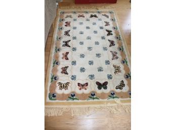 Claire Murray 100 Percent Wev-Lon Heat Set Polyolefin - Approx. 4 X 6 Feet Carpet With Butterfly Pattern