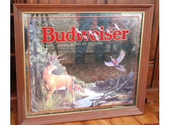 Vintage Budweiser Beer Sign Measures Approximately 34 Inches X 30 Inches