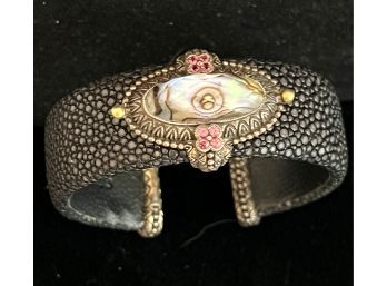 Stingray Bracelet By Bixby With Sterling Frame And 18 Karat And Ruby Embellishment.