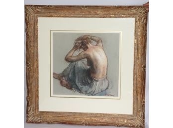 Reminiscent Of Degas Signed Pastel By Artist Framed By Shadowbox Galleries Brourmar