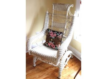 Vintage Authentic Woven Wicker Rocking Chair