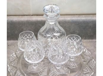 Vintage Briesly For Cartier Crystal Brandy Snifters & Decanter Set, Tray Is Included