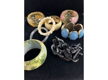 Eight Piece Selection Of Costume Bangles And Bracelets.