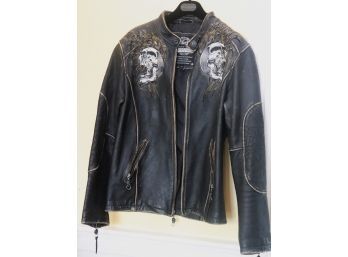 Mens Affliction Leather Jacket Size Medium Limited Edition #2724/2800
