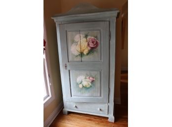 Pretty Painted Country Style Armoire Cabinet