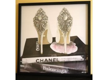 Chanel Balencia Pop Art Inspired Print In Frame By Oliver Gal
