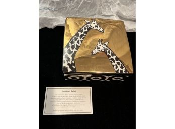 Jonathan Adler Porcelain Giraffe Box With Gold Accents