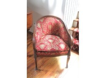Sherrill Furniture Neoclassical Style Armchair With Wood Frame & Paisley Style Upholstery
