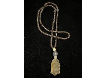 Beautiful Zen Beaded Necklace With Buddha Figure Pendant