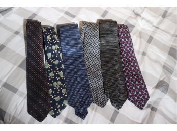 Lot Of 6 Vintage Silk Ties Featuring 3 Hermes, 1 Dior & 2 Valentino