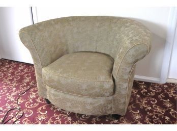 Vintage Carter Furniture Art Deco Style Upholstered Club Chair With Wood Legs