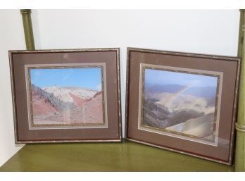 Pair Of Framed Photographs Of Desert Landscapes