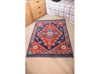 Kazakh Style Hand Made Wool Area Rug / Carpet With Geometric Design