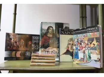 Lot Of Hard Cover Books With Leonardo Da Vinci, Age Of Napoleon & More