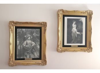 Two Classical Cultured Marble Engravings Of Famous Artworks Featuring Portraits Of Beautiful Women