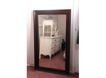 Large Mirror With Wide Modern Frame In Dark Wood Finish