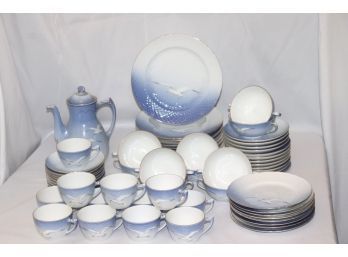 Bing & Grondahl Denmark Seagull Porcelain Dinner Service With 66 Pieces Including Teapot