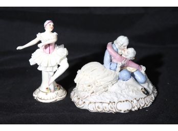 Courting Lovers Figurine By Capodimonte & Tiny Dancer Made In Italy
