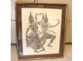 Framed Print Of A Traditional Bali Style Dancers In Frame