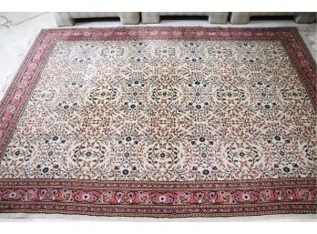Pretty Handmade Area Rug With Beautiful Colors And A Floral Pattern