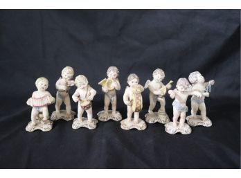 Collection Of Vintage Ceramic Cherub Miniatures With Instruments