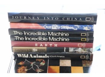 Collection Of Books Titles Include The Incredible Machine, Earth, Our Fifty States, Journey Into China