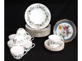Collection Of Royal Worcester Fine Bone China Lavinia Includes A Pretty Limoges Floral Plate