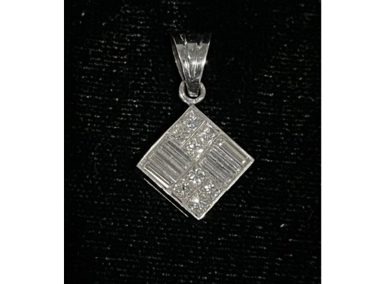 18K WG Diamond Pendant - Signed EMJ