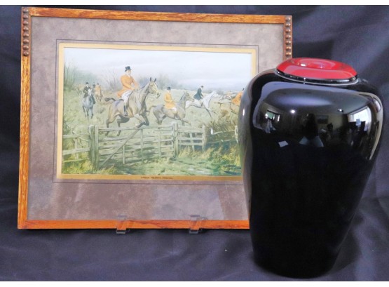 Beautiful Glass Vase Signed VXLFLUAR 1084.1 - Framed Stout Hearts Prevail' In A Matted Frame