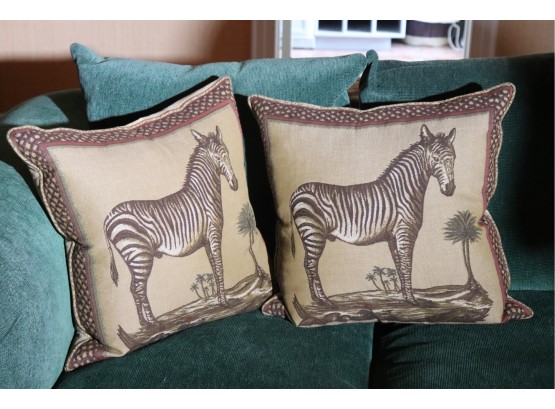 Large Zebra Themed Accent Pillows, Great For Your Home Decor