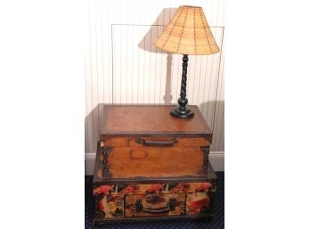 Piccadilly London Mfg. Cool Euro Style Trunk/Dresser With Drawer On The Bottom Includes A Table Lamp
