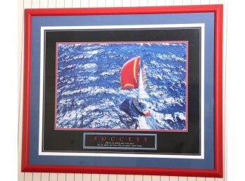 Success' Framed Nautical Poster In A Quality Triple Matted Frame 35 Inches X 29 Inches