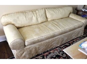 Very Elegant Cream/Gold Tone Sofa With A Shimmering Silk Like Fabric