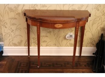 Very Pretty Inlaid Drop Leaf Table With Beautiful Detail Along Edges