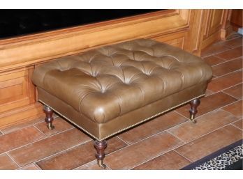 Edward Ferrell Chesterfield Style Ottoman On Casters