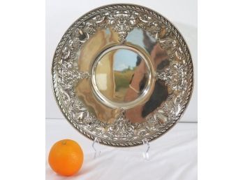 Beautiful Gorham Sterling Silver 15' Round Pierced Platter W/ Floral Design Circa 1926