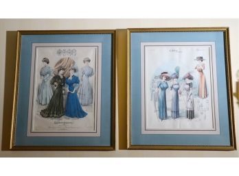 2 Vintage Boudoir Clothing Advertising Prints In Quality Matted Frames