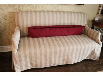 Custom Bench With A Quality Textured Fabric Includes A Long Bolster Pillow Really A Fabulous Look For Your Ent