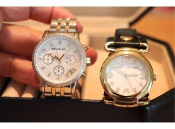 Pair Of Designer Ladies Quartz Watches - Michael Kors Chronograph  Mark Jacobs