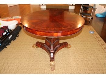 Fabulous Entryway Table With Beautiful Inlaid Detail On The Surface, Painted Paw Feet