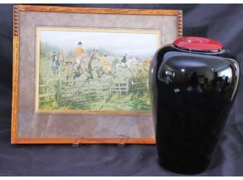Beautiful Glass Vase Signed VXLFLUAR 1084.1 - Framed Stout Hearts Prevail' In A Matted Frame