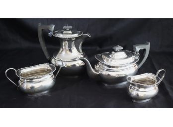 Sterling Silver 4 Pc Tea Set By E. Viners, Sheffield England 1947-48