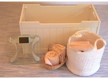 Taylor Digital Scale, Pottery Barn Kids Toy Box & Towels