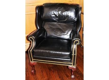 Hancock & Moore Fine Leather Furniture Quality Leather Chair, Nail Head Accents & Carved Claw Feet