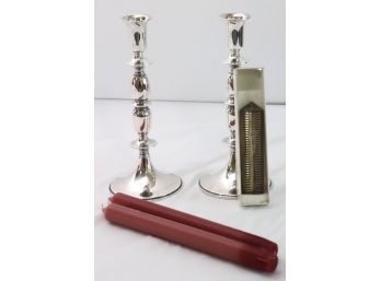 2 Pretty Elegant Includes Empire Sterling Weighted Candlesticks & Sterling Silver Mezuzah Made In Israel